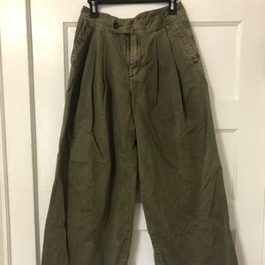 Free People Olive Green Wide Leg Pant